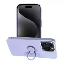 OEM Silicone Ring phone case with stand for iPhone 15 Pro Max purple