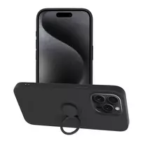 OEM Silicone Ring phone case with stand for iPhone 15 Pro Max black