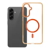 OEM FRAME CLEAR HYBRID MAG phone case with MagSafe support for Samsung Galaxy A56 (A566) orange