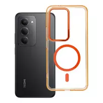 OEM FRAME CLEAR HYBRID MAG COVER compatible with MagSafe for XIAOMI Redmi 15, hermes orange