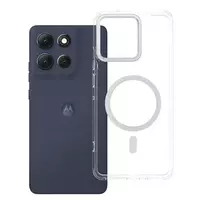 OEM FRAME CLEAR HYBRID MAG COVER compatible with MagSafe for MOTOROLA G86, transparent
