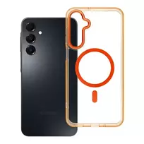 OEM FRAME CLEAR HYBRID MAG phone case with MagSafe support for Samsung Galaxy A16 4G (A165) orange