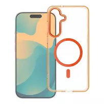 OEM FRAME CLEAR HYBRID MAG COVER compatible with MagSafe for SAMSUNG S25 FE, hermes orange