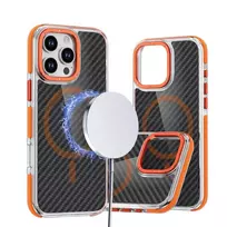 OEM Fiber phone case with MagSafe support for iPhone 17 Pro, orange