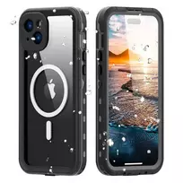 OEM Shellbox DOT phone case with MagSafe support for iPhone 15 Plus, black