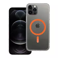 OEM Drop Glue Colorful Ring phone case with stand and MagSafe support for iPhone 12 Pro Max, orange