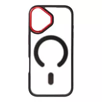OEM Color Edge Mag phone case with MagSafe support for iPhone 17, black and red