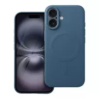 OEM Silicone Mag Cover phone case with MagSafe support for iPhone 16, blue
