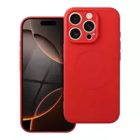 OEM Silicone Mag Cover phone case with MagSafe support for iPhone 16 Pro, red