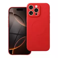 OEM Silicone Mag Cover phone case with MagSafe support for iPhone 16 Pro Max, red
