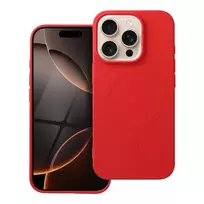 OEM Silicone Mag Cover (large cutout) phone case with MagSafe support for iPhone 16 Pro, red