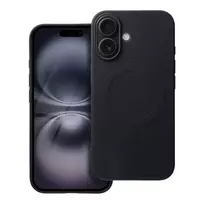 OEM Silicone Mag Cover (large cutout) phone case with MagSafe support for iPhone 16, black