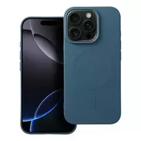 OEM Silicone Mag Cover (large cutout) phone case with MagSafe support for iPhone 16 Pro, blue