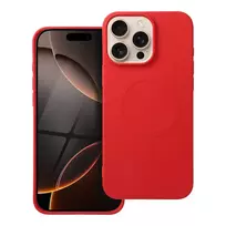 OEM Silicone Mag Cover (large cutout) phone case with MagSafe support for iPhone 16 Pro Max, red