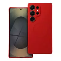 OEM Silicone Mag Cover phone case with MagSafe support for Samsung Galaxy S25 Ultra (S938), red