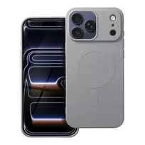 OEM Silicone Mag Cover (large cutout) phone case with MagSafe support for iPhone 17 Pro Max, gray