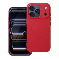 OEM Silicone Mag Cover (large cutout) phone case with MagSafe support for iPhone 17 Pro, red