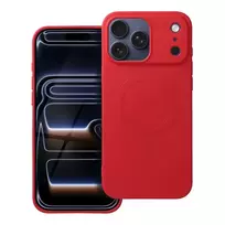 OEM Silicone Mag Cover (large cutout) phone case with MagSafe support for iPhone 17 Pro Max, red