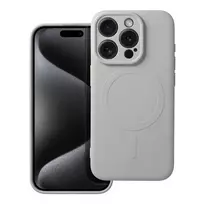 OEM SILICONE MAG COVER phone case with MagSafe support for iPhone 15 Pro gray