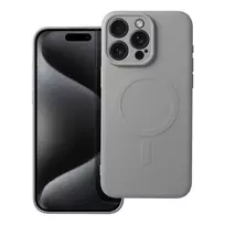OEM SILICONE MAG COVER phone case with MagSafe support for iPhone 15 Pro Max gray