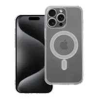 OEM Clear Mag phone case with MagSafe support for iPhone 15 Pro Max, transparent