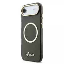 GUESS IML Glitter Script Strap phone case with MagSafe support for iPhone 17 Air black
