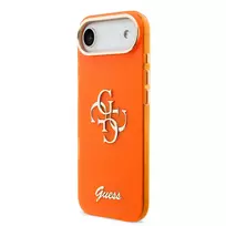 GUESS IML 4G Script Metal Logo phone case for iPhone 17 Air orange