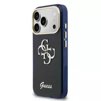 GUESS IML 4G Script Metal Logo phone case for iPhone 17 Pro Max blue