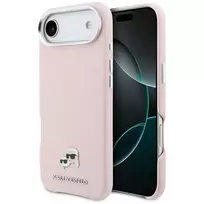 Karl Lagerfeld Karl  AND  Choupette Head Pins Saffiano phone case with MagSafe support for iPhone 17 Air pink