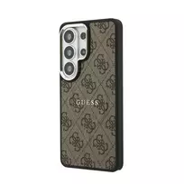 GUESS PU Leather 4G Gold Frame phone case for Samsung Galaxy S26 Ultra (S948), brown