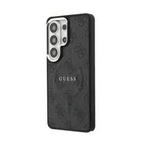 GUESS PU Leather 4G Gold Frame phone case with MagSafe support for Samsung Galaxy S26 Ultra (S948) black