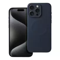 OEM Silicone Mag Cover phone case with MagSafe support for iPhone 15 Pro Max, blue