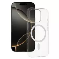 Toptel Transparent Slim phone case with MagSafe support for iPhone 14 Pro, transparent white
