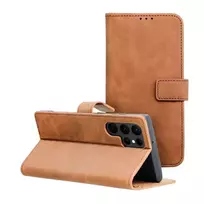 OEM TENDER book-style phone case for Samsung Galaxy S22 Ultra (S908), brown