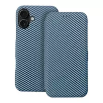 OEM FOLIO Side Magnet book-style phone case for iPhone 16 Plus, blue
