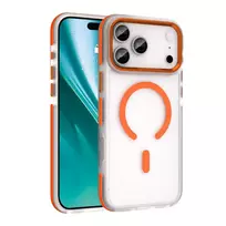 Etteri Icy Mag phone case with MagSafe support for iPhone 15, orange