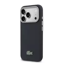 Lacoste Petit Pique Semi Wrap phone case with MagSafe support for iPhone 17 Pro navy