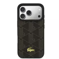 Lacoste PVC blend phone case and wallet for iPhone 17 Pro Max, brown