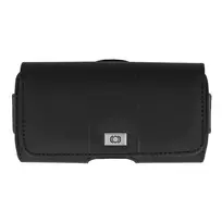 TEL PROTECT MAX Belt Holster (SIZE 14) for iPhone 11/16 Plus/16 Pro/17 Pro/Huawei P30 Lite/Samsung S23/S24/S25, black leather (155x80x14 mm)