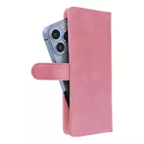 OEM Universal book case, common size S, for iPhone 12 / 13 / Samsung S6 / A5 2016 / Xcover 4 / S22 / Huawei P8 2017, pink