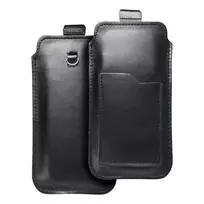 OEM ROYAL - Universal leather belt pouch / black - Size XL - Compatible with IPHONE 11 / 12 / 13 / SAMSUNG S7 EDGE