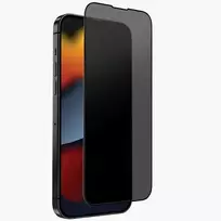 uniq Optix privacy tempered glass screen protector for iPhone 14, iPhone 13, and iPhone 13 Pro, with applicator
