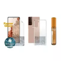 PanzerGlass TPU foil screen protector for Samsung Galaxy S21 Plus phone with ClearCase + 30ml cleaning liquid