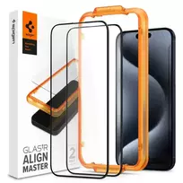 Spigen ALM GLASS FC 2-Pack iPhone 15 Pro Black Tempered Glass