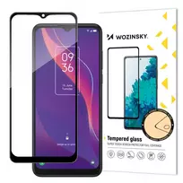 Wozinsky super tough full-glue tempered glass full screen protector with frame, Case Friendly, for TCL 306, black
