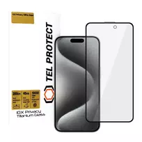 TEL PROTECT Tempered glass 10X Privacy Titanium for iPhone 15 Pro (screen protector)