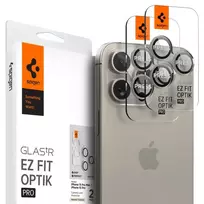 Spigen Optik.tR EZ Fit Camera Protector for iPhone 14 Pro | Pro Max | 15 Pro | Pro Max - natural titanium, 2 pack.