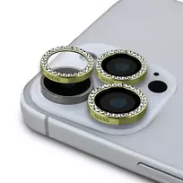 GUESS Fixed Glitter tempered glass for iPhone 16 Pro | 16 Pro Max, Gold
