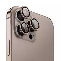 uniq Optix Aluminum Camera Lens Protector for iPhone 16 Pro 6.3" | 16 Pro Max 6.9" – taupe gold camera lens glass with applicator