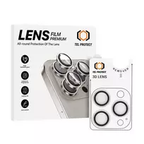 TEL PROTECT Tempered glass 3D lens for iPhone 15 Pro/15 Pro Max, transparent (lens, 3 pieces)